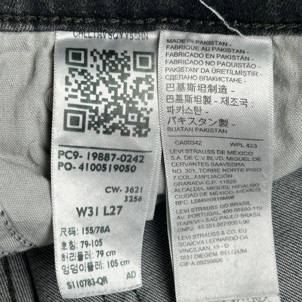 Levi's Mid Rise Boyfriend Jeans Womens 31 (Actual 34) Black Faded Denim 19887 - Picture 8 of 14